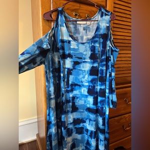 Blue silky dress, ordered from QVC never worn